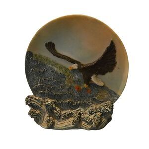 Decorative 3D Eagle Flying Picking Up Fish Plate Approximately 6"  Beautiful...